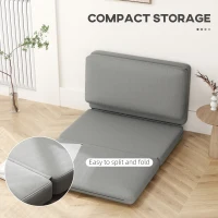 HOMCOM 2-in-1 opvouwbare Relaxstoel, Gastenmatras, deelbaar, 120 cm breed, Lichtgrijs(m-6)