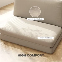 HOMCOM 2-in-1 Opvouwbare Relaxfauteuil, Gastenmatras, Deelbaar, 120 cm Breed, Beige(m-7)