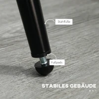 HOMCOM Zestaw 2 krzeseł jadalnych, krzesła tapicerowane z materiału, krzesła kuchenne ze stalowymi nogami, z ergonomicznym oparciem, kremowe(m-6)