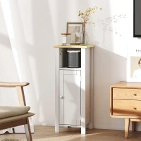 kleankin Slim Bathroom Storage Unit with Open Shelf, Bathroom Storage Cabinet with Adjustable Shelf, 32 x 30 x 80 cm, White(m-8)