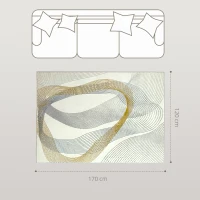 HOMCOM Modern Area Rug, Machine Washable Rug, Allergy-Friendly Floor Carpet for Living Room, Bedroom, Dining Room, Home Office, 170 x 120 cm, Cream White(m-3)