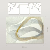 HOMCOM Modern Area Rug, Machine Washable Rug, Allergy-Friendly Floor Carpet for Living Room, Bedroom, Dining Room, Home Office, 230 x 160 cm, Cream White(m-3)