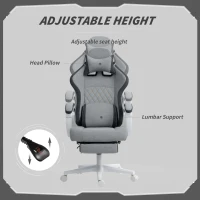 HOMCOM Ergonomic High Back Gaming Chair for Adults, Printed Velvet Computer Recliner Chair with Footrest, Lumbar Support, Adjustable Height and 360° Swivel Seat for Office or Gaming, Grey(m-7)