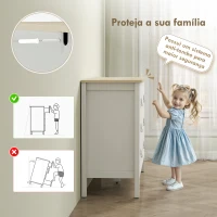 HOMCOM Cómoda de 6 Gavetas Cómoda para Dormitório com Puxadores de PU 120x40x78 cm Branco(m-6)