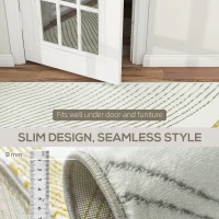 HOMCOM Modern Area Rug, Machine Washable Rug, Allergy-Friendly Floor Carpet for Living Room, Bedroom, Dining Room, Home Office, 230 x 160 cm, Cream White(m-8)