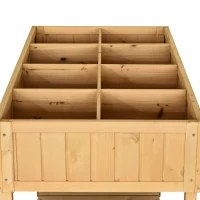 Outsunny Hochbeet 8 Fächer Pflanztisch Blumenkasten Tannenholz 1 Ablage + Abfluss(m-7)