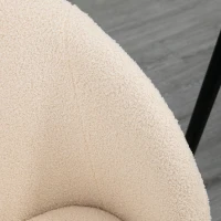 HOMCOM Zestaw 2 krzeseł jadalnych, krzesła tapicerowane z materiału, krzesła kuchenne ze stalowymi nogami, z ergonomicznym oparciem, kremowe(m-9)