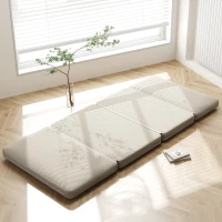 HOMCOM 2-in-1 Opvouwbare Relaxfauteuil, Gastenmatras, Deelbaar, 120 cm Breed, Beige(m-9)