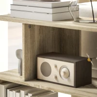 HOMCOM S-Shaped Side Table - Natural Wood Finish(m-9)