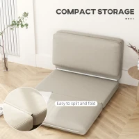 HOMCOM 2-in-1 Opvouwbare Relaxfauteuil, Gastenmatras, Deelbaar, 120 cm Breed, Beige(m-6)