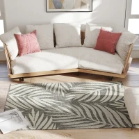 HOMCOM UV Resistant Indoor & Outdoor Area Rug, Easy-Cleaning Machine Washable Rug for Patio, Garden, Kitchen, Bathroom or Living Room, 170 x 120 cm, Grey(m-9)