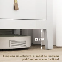 HOMCOM Cómoda para Dormitorio con 6 Cajones Tiradores de PU Cajonera para Salón Pasillo 120x40x78 cm Blanco(m-8)