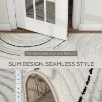 HOMCOM Modern Area Rug, Swirl Pattern Machine Washable Rug, Allergy-Friendly Floor Carpet for Living Room, Bedroom, Dining Room, Home Office, 230 x 160 cm, Cream White(m-8)