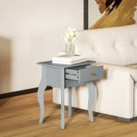 HOMCOM French Style Side Table with Drawer - Grey(m-9)