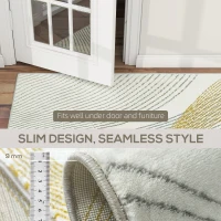 HOMCOM Modern Area Rug, Machine Washable Rug, Allergy-Friendly Floor Carpet for Living Room, Bedroom, Dining Room, Home Office, 170 x 120 cm, Cream White(m-8)