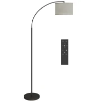 HOMCOM Lampă de Podea Reglabilă, cu Telecomandă și Cronometru de 1 oră, Abajur Rotativ, Negru(m-11)