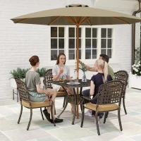 Outsunny Five-Piece Cast Aluminium Garden Dining Set - Bronze Tone(m-2)