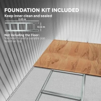 Outsunny 9ft x 4ft Metal Garden Shed, Outdoor Tool House with Foundation Kit, Ventilations and Double Doors, Dark Grey(m-6)