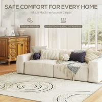 HOMCOM Modern Area Rug, Swirl Pattern Machine Washable Rug, Allergy-Friendly Floor Carpet for Living Room, Bedroom, Dining Room, Home Office, 230 x 160 cm, Cream White(m-4)