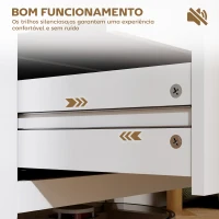 HOMCOM Cómoda de 3 Gavetas Cómoda para Dormitório com Puxadores de PU 80x40x78,5 cm Branco(m-7)