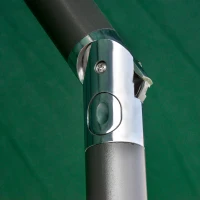 Outsunny 2.7m Patio Garden Umbrella Outdoor Parasol with Tilt Crank and 24 LEDs Lights (Green)(m-11)