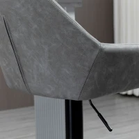 HOMCOM Lot de 2 tabourets de bar avec dossier et repose-pieds, réglable en hauteur et pivotante à 360°, gris(m-8)