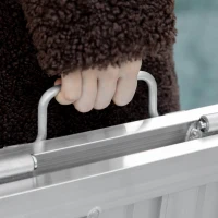 HOMCOM Rampe de fauteuil roulant pliable en alliage d'aluminium antidérapante, avec poignées, charge max. 272 kg, noir(m-8)