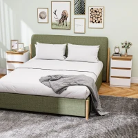 HOMCOM Conjunto de 2 Mesas de Cabeceira com 3 Gavetas Mesas de Cabeceira para Dormitório Estreitas 40x30x59,5 cm Branco(m-2)