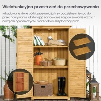 Outsunny® DREWNIANA SZAFA OGRODOWA, DOMEK NARZĘDZIOWY SZOPA OGRODOWA(m-4)