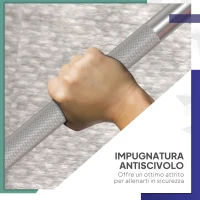 SPORTNOW Set Bilanciere e Dischi da 30 kg totali con 6 Pesi e 2 Dadi, in Metallo, PU e Sabbia, 170x26x26 cm, Rosso(m-5)