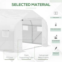 Outsunny 2H x 3.5L x 3W (m) Walk-in Tunnel PE Mesh Greenhouse White(m-4)