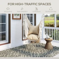 HOMCOM UV Resistant Indoor & Outdoor Area Rug, Easy-Cleaning Machine Washable Rug with Geometric Pattern for Patio, Garden, Kitchen, Bathroom or Living Room, 230 x 160 cm, Grey(m-5)