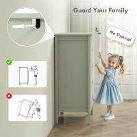 HOMCOM Bedroom Chest of Drawers, Modern 4 Drawer Dresser Cabinet with PU Leather Handles and Metal Runners for Living Room, Hallway, Entryway, Green(m-6)