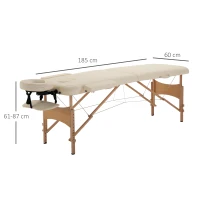 HOMCOM Portable Folding Massage Table, 2 Sections-Cream(m-3)