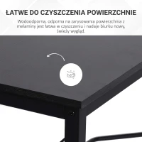 HOMCOM Biurko komputerowe, biurko narożne w kształcie litery L, biurko narożne, MDF, kolor naturalny/czarny(m-4)