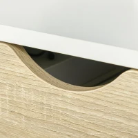 HOMCOM Set di 2 Comodini Moderni con Cassetto e Mensola, Base Rialzata e Gambe in Legno, 50x39x51cm, Bianco e Rovere(m-12)