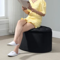 HOMCOM Banc de rangement rembourré avec espace de rangement pour couloir chambre salon 71 x 52 x 42 cm noir(m-8)