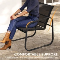 Outsunny Three-Piece Garden Seating Set - Black(m-6)