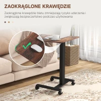 Vinsetto Pulpit Stojący, Biurko na Stojaka, Regulowane Wysokościowo, 4 Kółka, 65 cm x 48 cm x 108 cm, Brąz + Czarny(m-4)