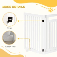 PawHut Hondenhek 81 cm Inklapbaar Houten Voor Dieren Huisdierliefhebbers Wit(m-6)