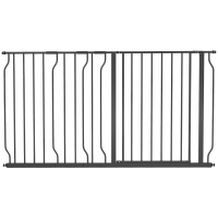 PawHut Hondenscherm Veiligheidshek, Tweezijdige opening, Wandbevestiging met drukknoppen, verstelbaar van 75 tot 145 cm