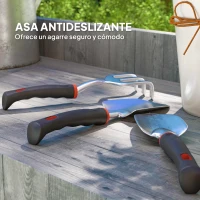 Outsunny Juego de Herramientas Jardinería de 9 Piezas de Aluminio con Tijeras de Podar con Bloqueo Seguro Bolsa de Jardín Ligera(m-5)
