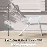 Outsunny Espreguiçadeira de Jardim Reclinável e Dobrável com Encosto Ajustável em 4 Posições 160x66x98 cm Cinzento(m-7)