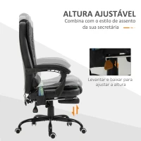 Vinsetto Cadeira de Massagem com 7 Pontos de Massagem Reclinável com Apoio para os Pés e Controlo Remoto 67x79x111-121 cm Preto(m-6)