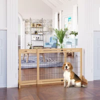 PawHut Hondenhek, traphekje, 180 cm hoog, in hoogte verstelbaar, natuur + zwart(m-10)