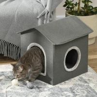 PawHut Kattengrot met kussen, kattenbed, reisbed voor huisdieren, wasbaar kussen, kaki/groen(m-10)