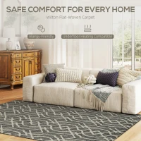 HOMCOM UV Resistant Indoor & Outdoor Area Rug, Easy-Cleaning Machine Washable Rug with Geometric Pattern for Patio, Garden, Kitchen, Bathroom or Living Room, 230 x 160 cm, Grey(m-4)