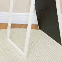 HOMCOM Grand miroir pleine longueur, miroir mural ou sur pied rectangulaire, 40 x 160 cm avec éclairage LED 3 couleurs, blanc(m-9)