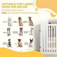 PawHut Hondenhek 81 cm Inklapbaar Houten Voor Dieren Huisdierliefhebbers Wit(m-8)