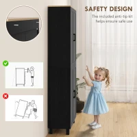 HOMCOM Freestanding Kitchen Cupboard, 4-Door Storage Cabinet with Adjustable Shelves, Modern Kitchen Pantry for Dining Room, 170cm, Black(m-6)